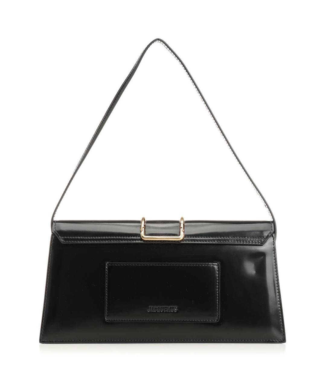 JACQUEMUS Черная кожаная сумка через плечо, фото 3
