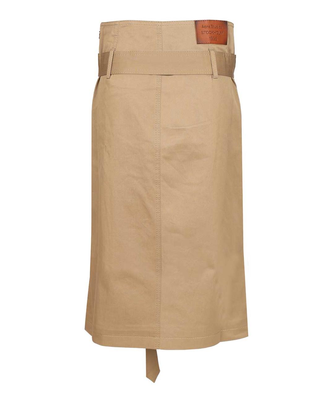 ACNE STUDIOS Бежевая хлопковая юбка миди, фото 2