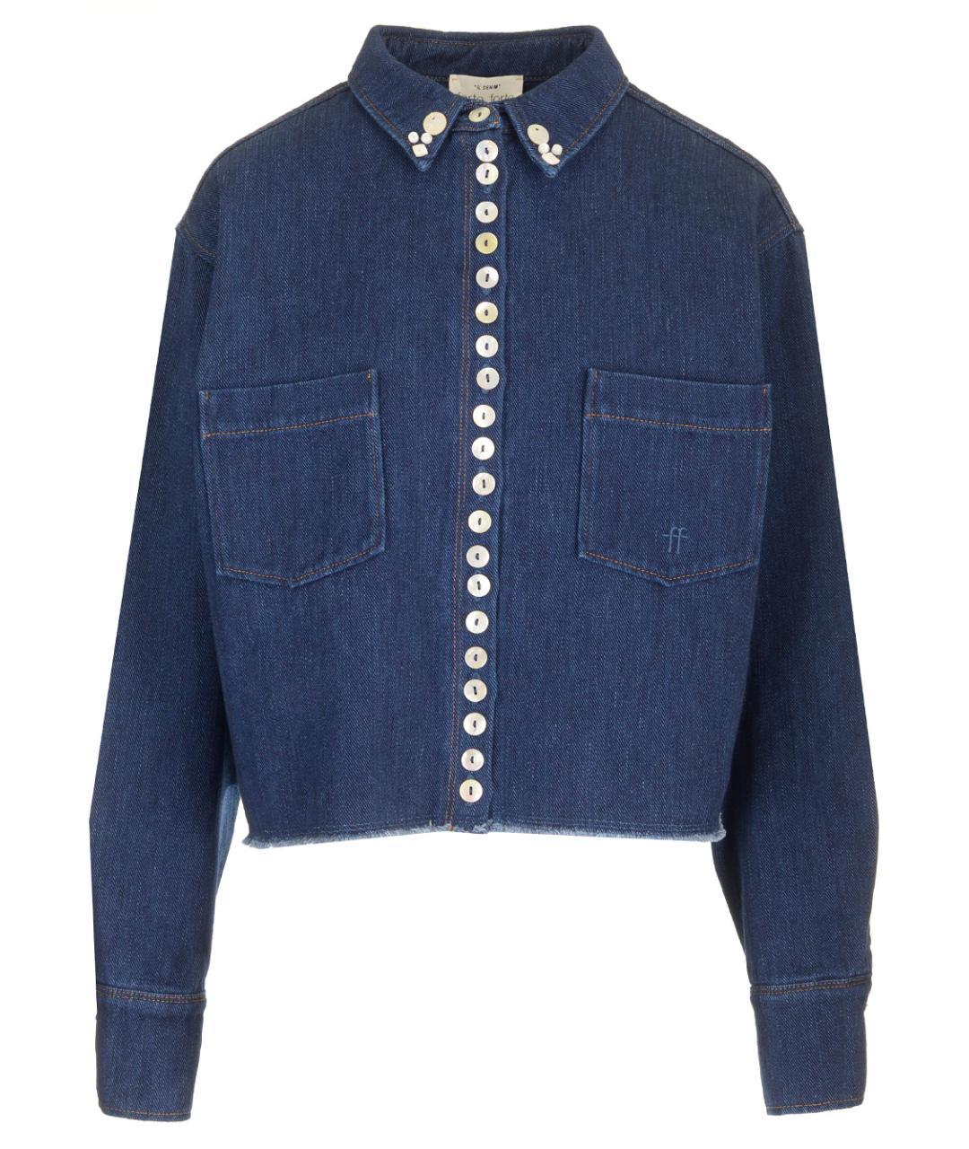 FORTE FORTE Синяя хлопковая рубашка, фото 1