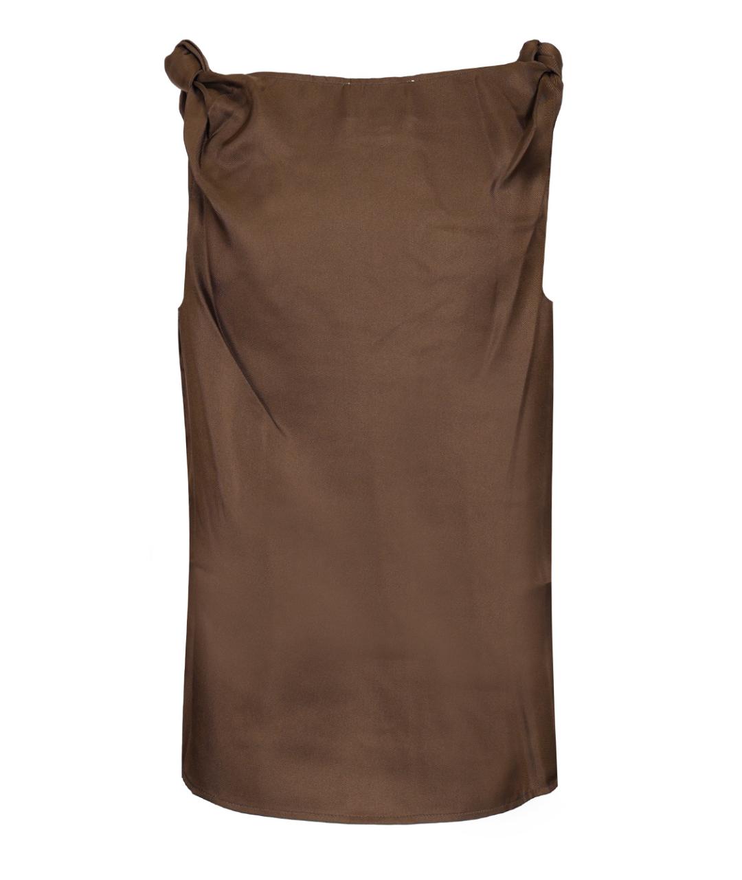 LOULOU STUDIO Коричневая шелковая блузы, фото 2