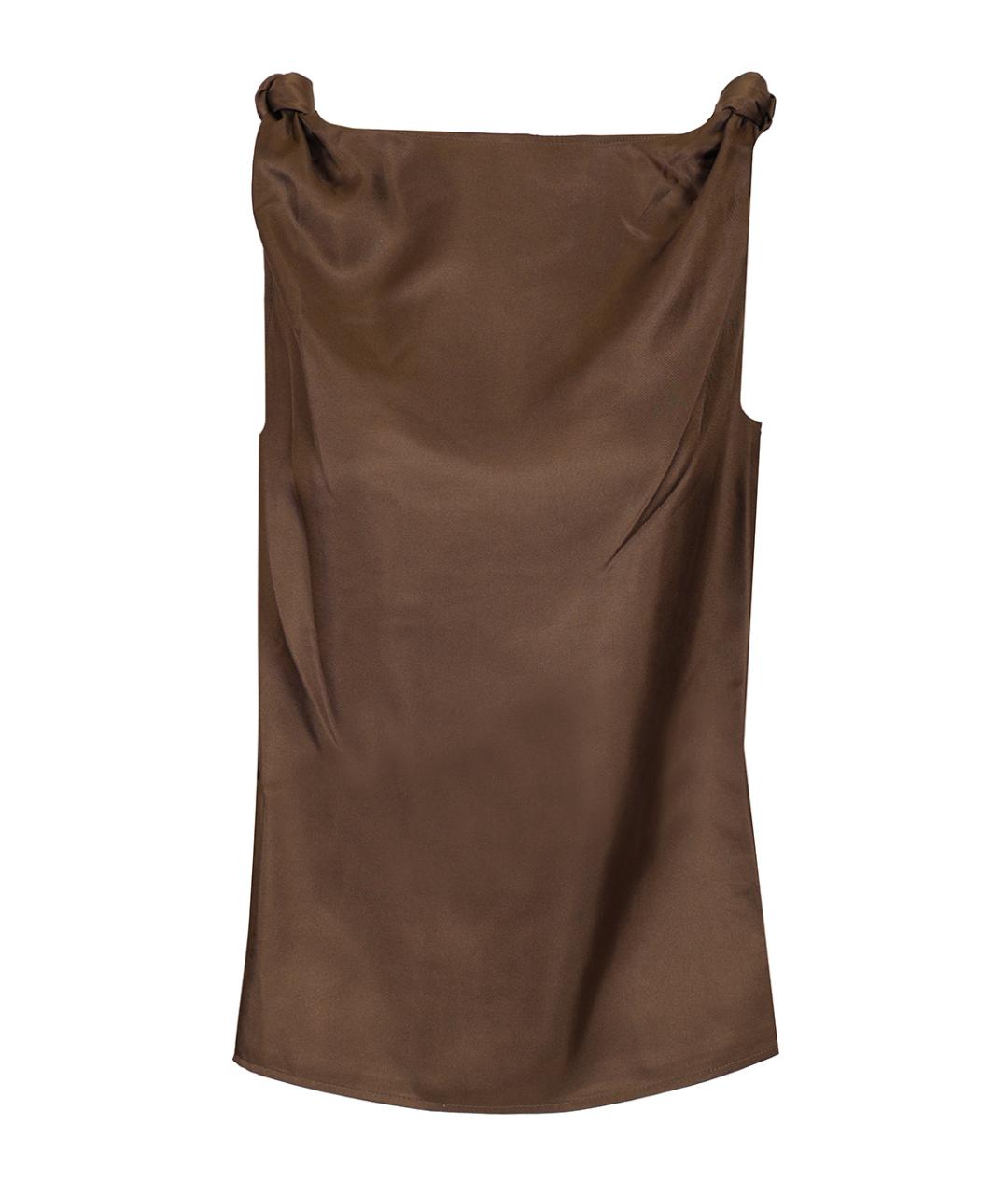 LOULOU STUDIO Коричневая шелковая блузы, фото 1