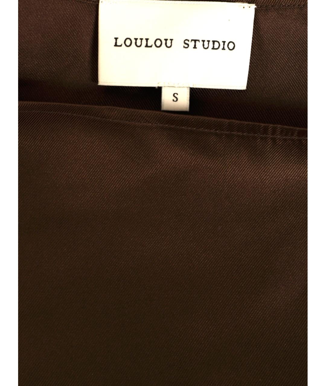 LOULOU STUDIO Коричневая шелковая блузы, фото 4