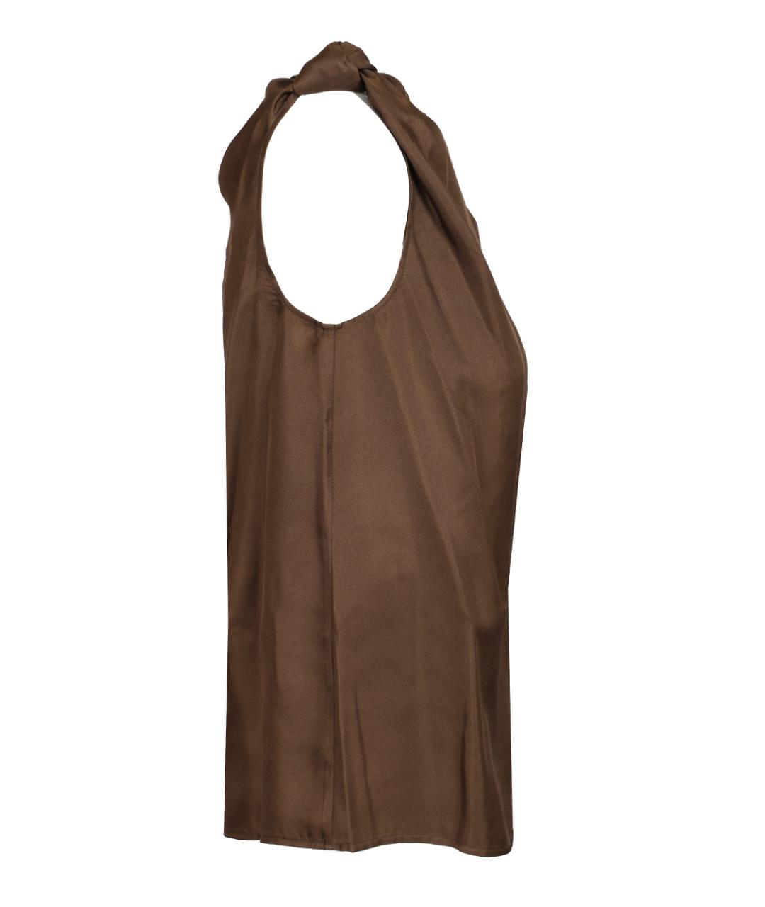 LOULOU STUDIO Коричневая шелковая блузы, фото 3