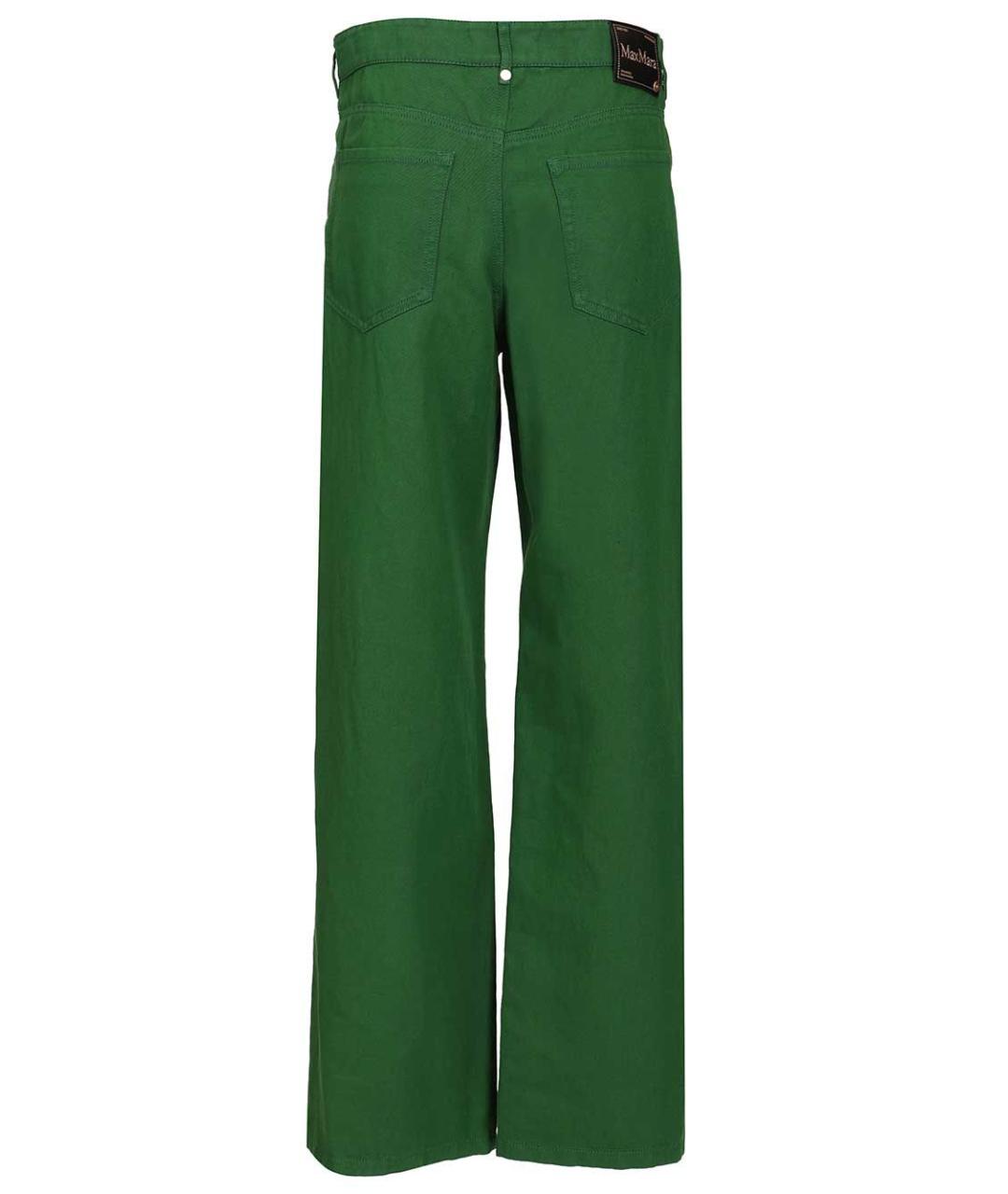 'S MAX MARA Зеленые хлопковые брюки широкие, фото 2