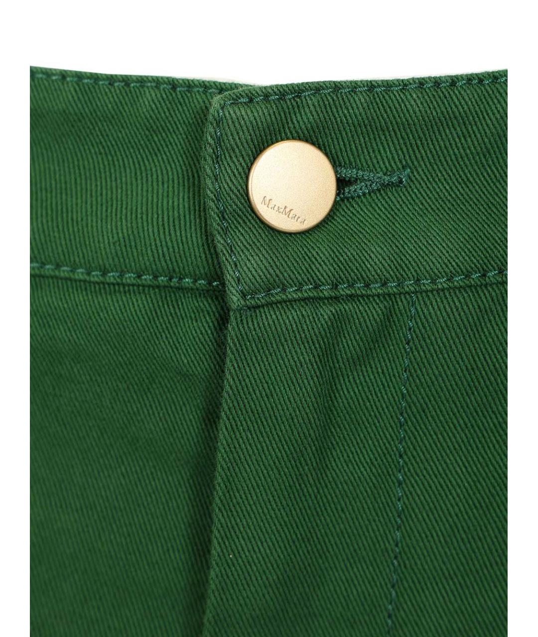 'S MAX MARA Зеленые хлопковые брюки широкие, фото 4