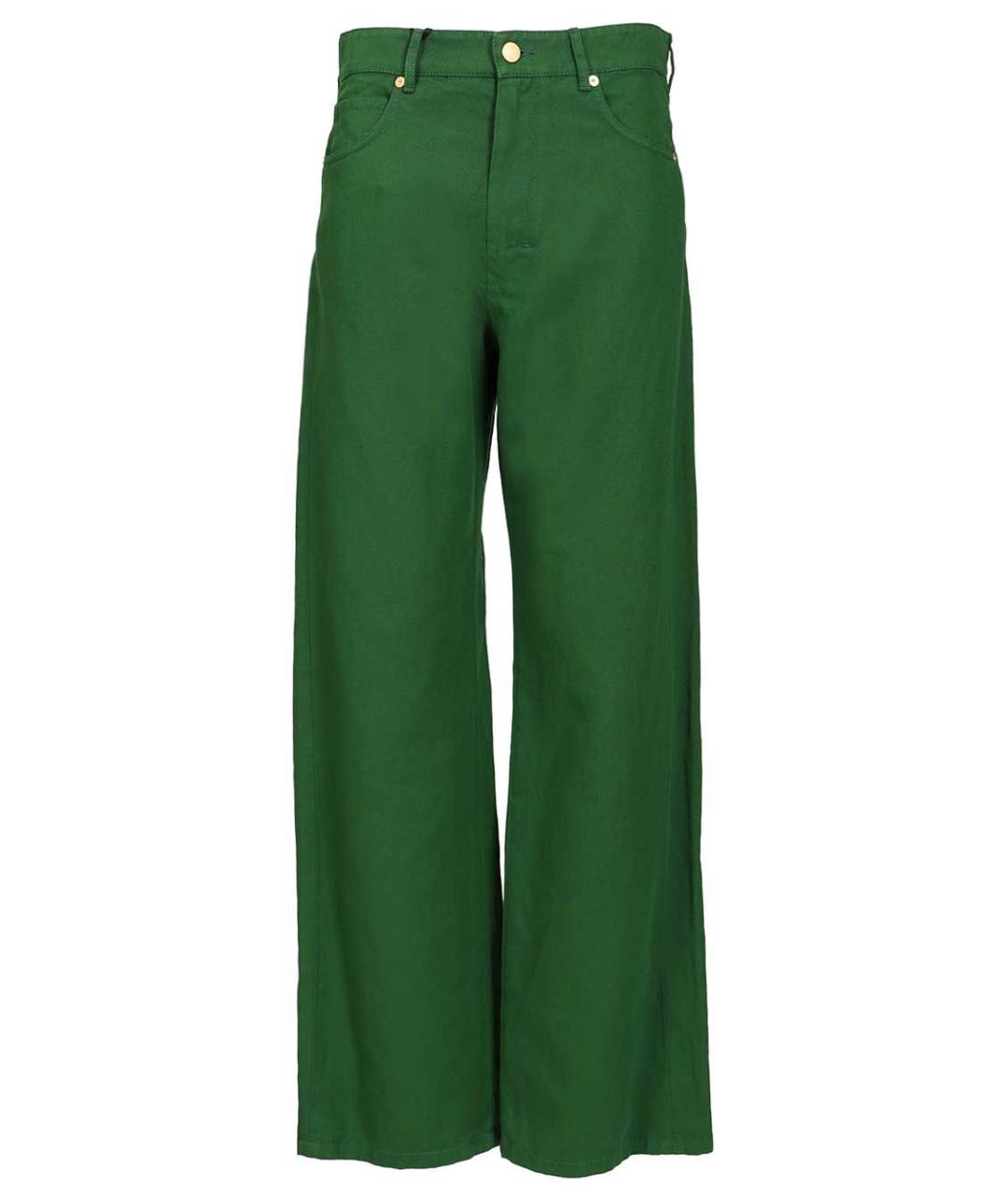 'S MAX MARA Зеленые хлопковые брюки широкие, фото 1