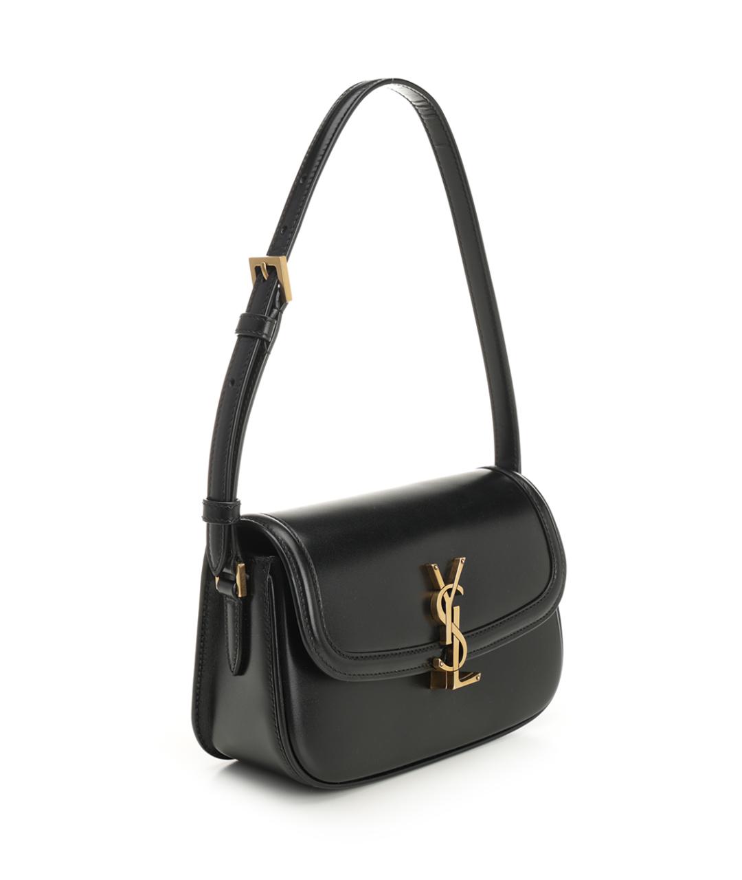SAINT LAURENT Черная кожаная сумка через плечо, фото 2