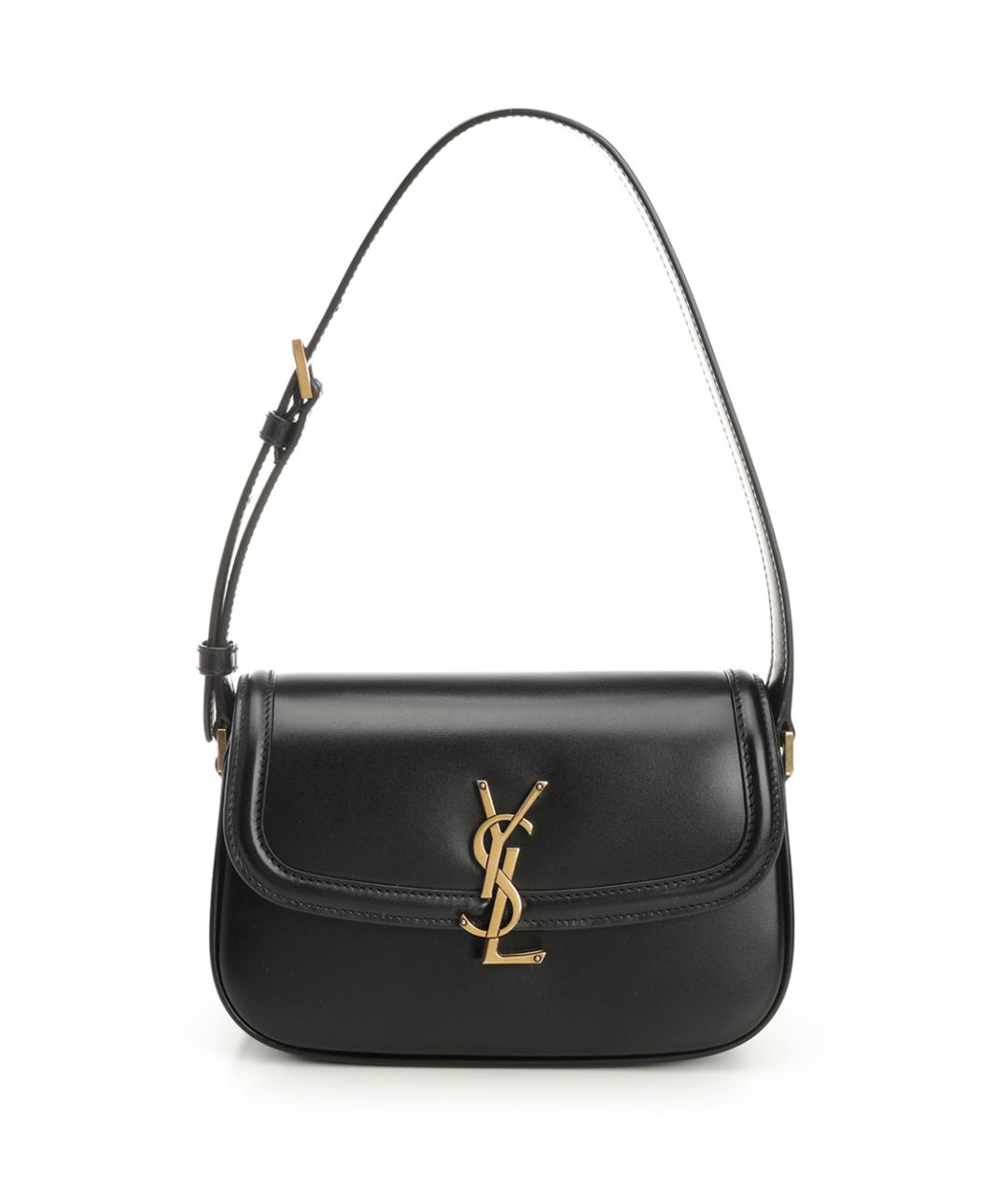 SAINT LAURENT Черная кожаная сумка через плечо, фото 1