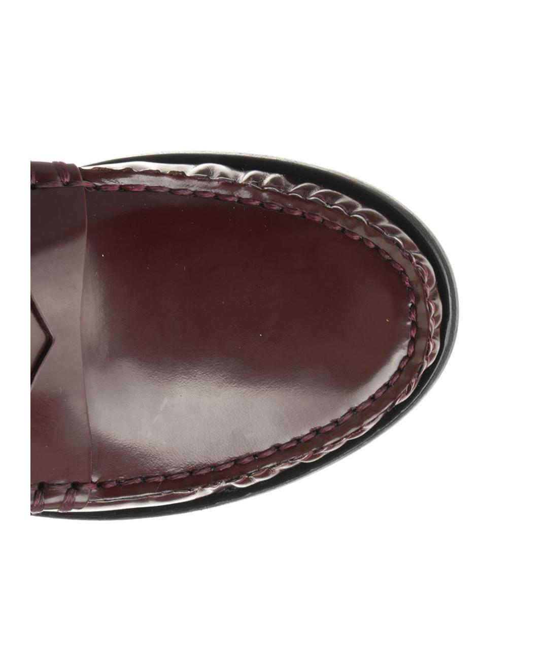 STUART WEITZMAN Бордовые кожаные лоферы, фото 4