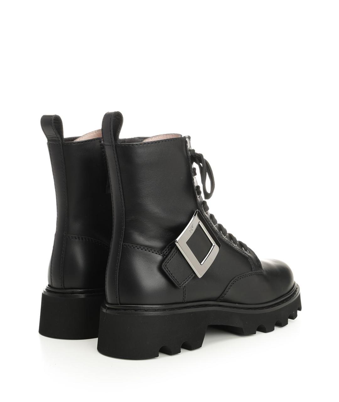 ROGER VIVIER Черные кожаные ботинки, фото 3