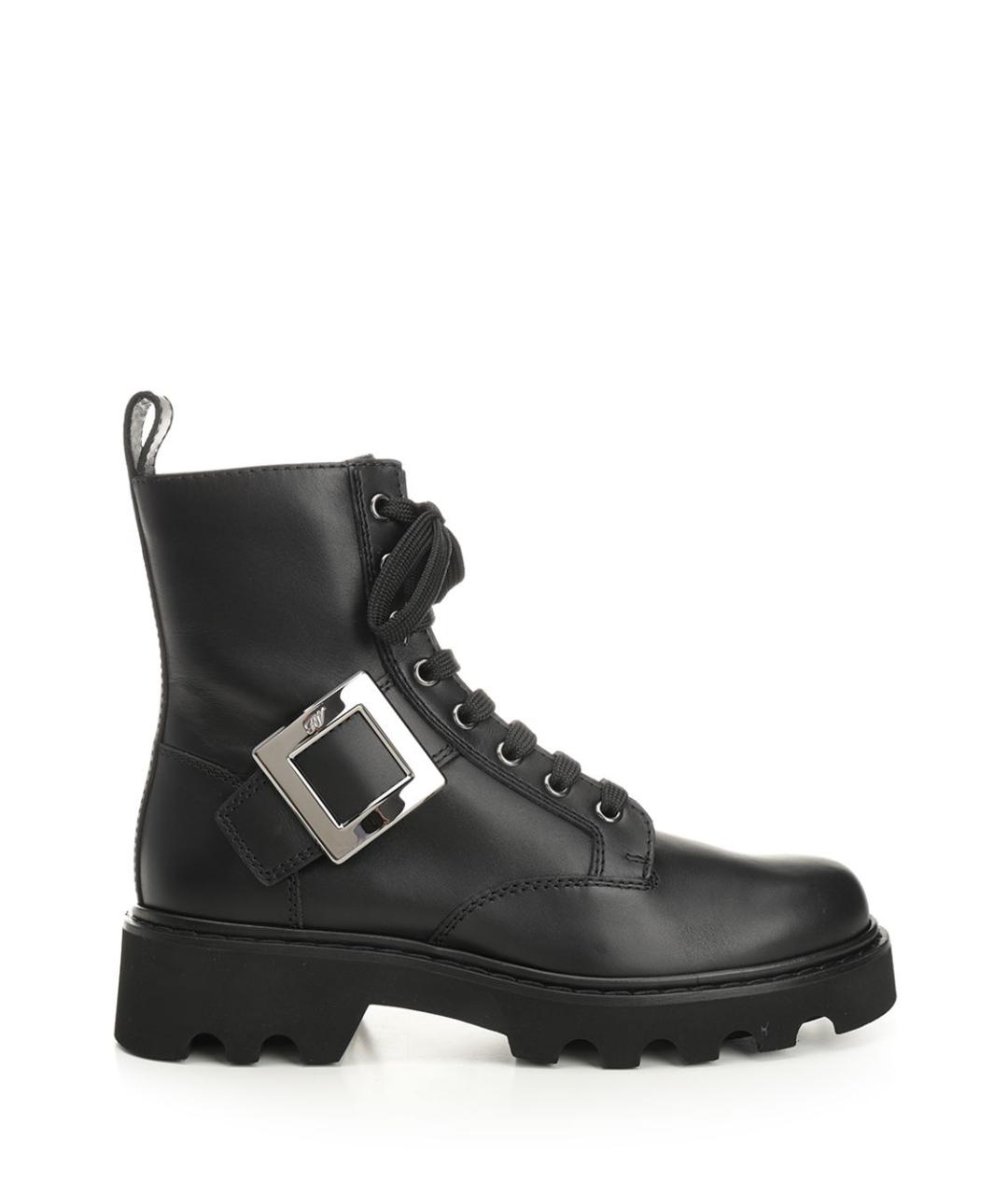 ROGER VIVIER Черные кожаные ботинки, фото 1