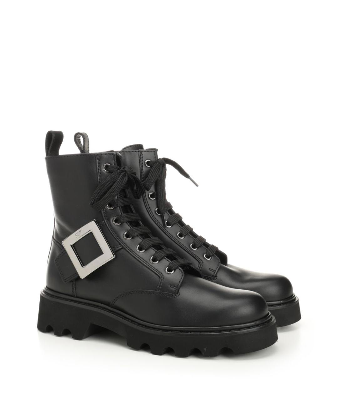 ROGER VIVIER Черные кожаные ботинки, фото 2