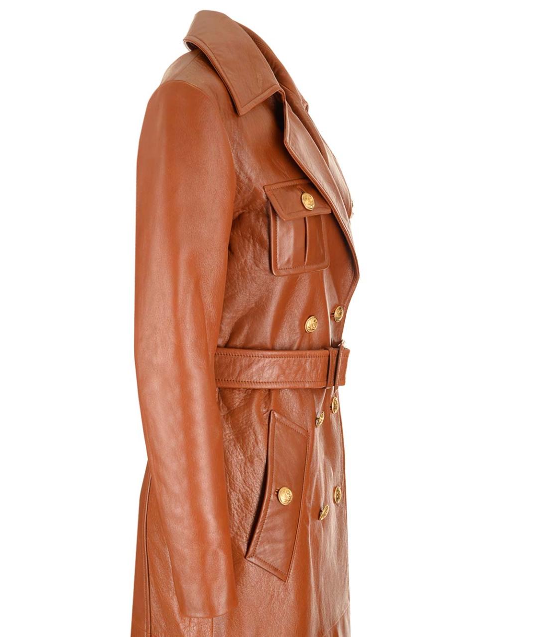 CHLOE Коричневый кожаный тренч/плащ, фото 3