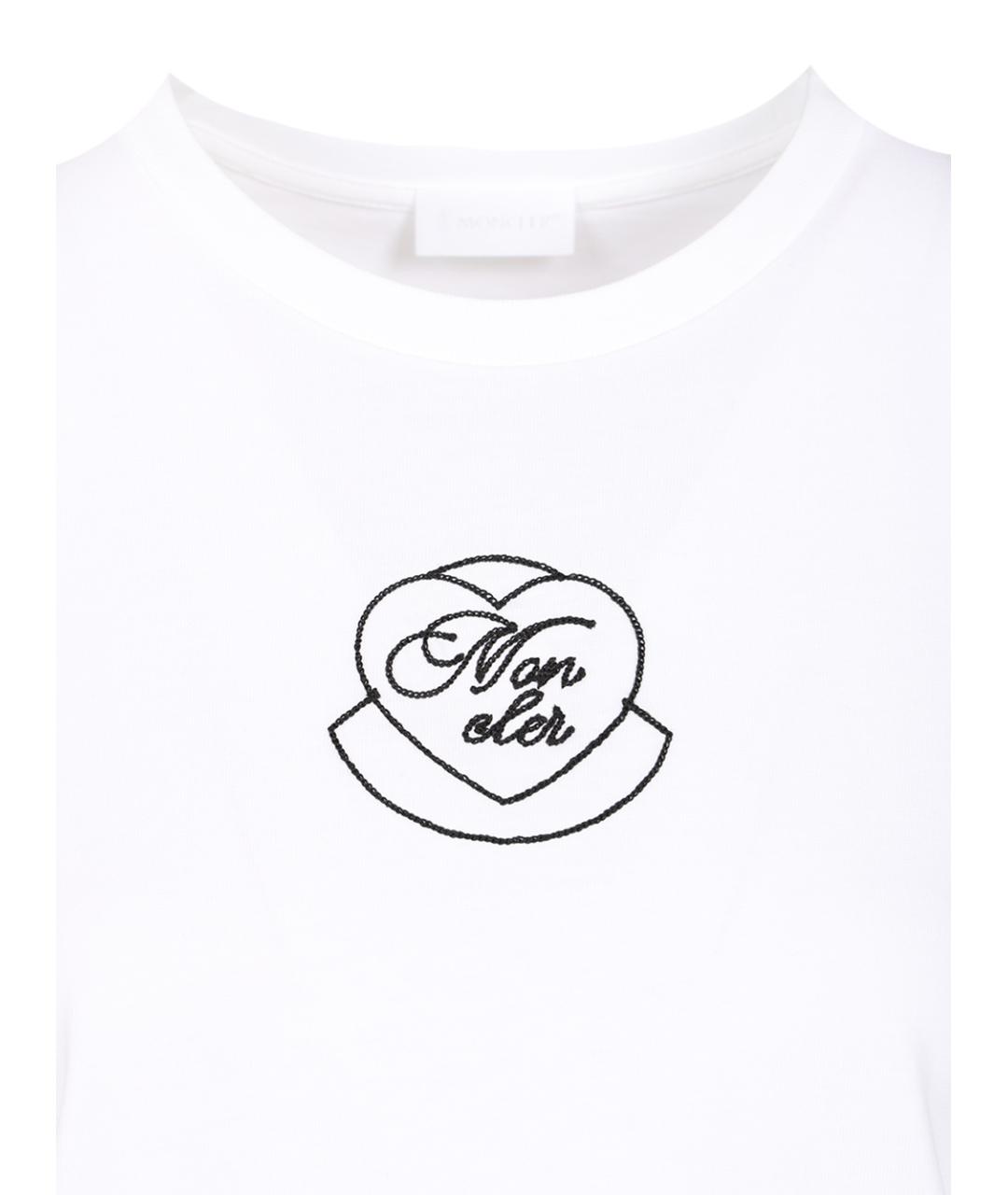 MONCLER Белая хлопковая футболка, фото 3