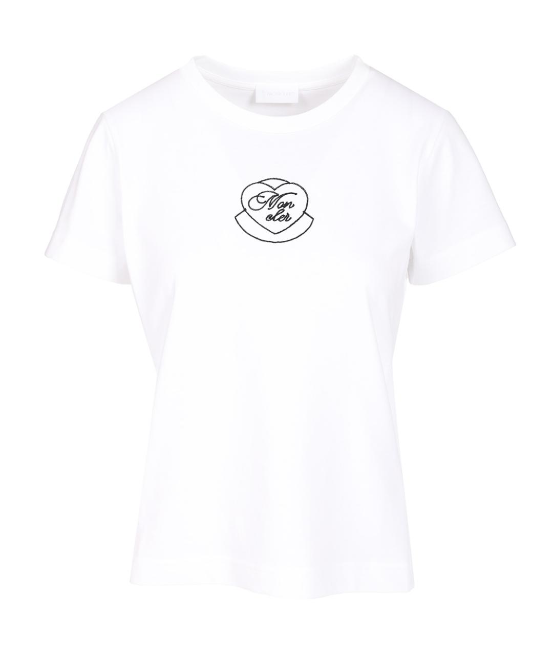 MONCLER Белая хлопковая футболка, фото 1