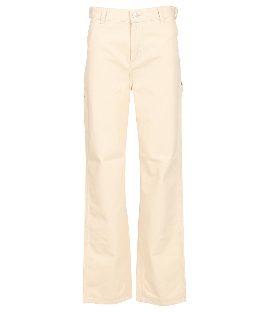 CARHARTT WIP Белые хлопковые прямые брюки, фото 1