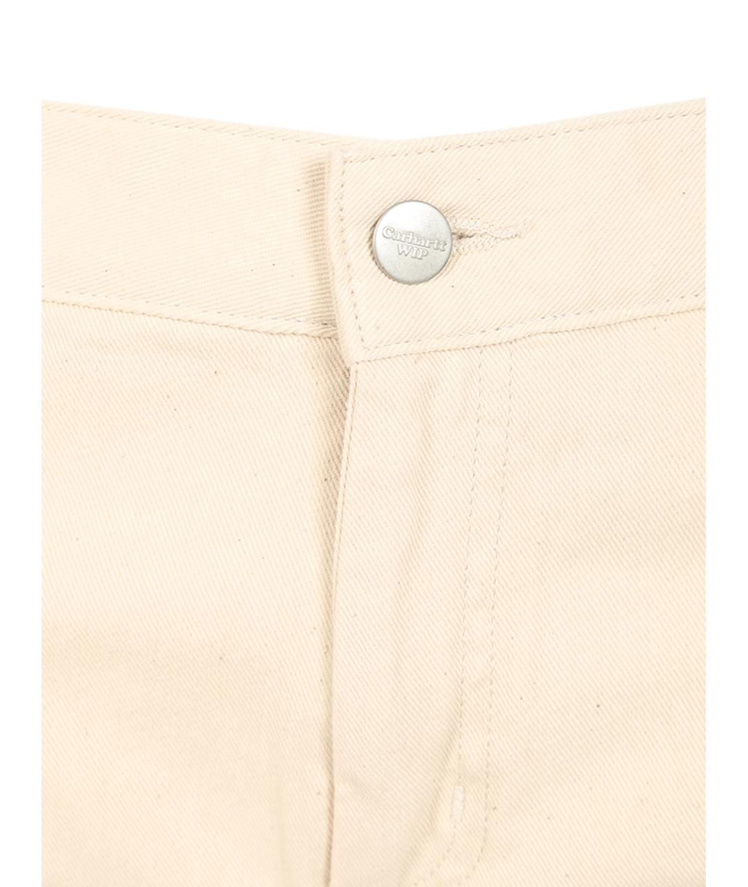 CARHARTT WIP Белые хлопковые прямые брюки, фото 4