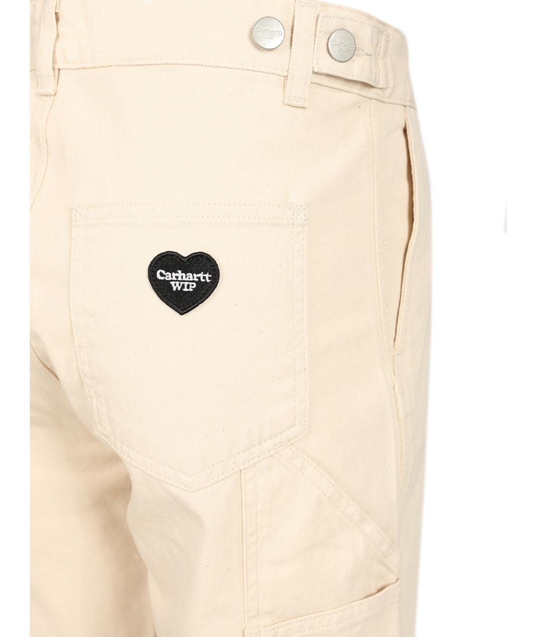 CARHARTT WIP Белые хлопковые прямые брюки, фото 5