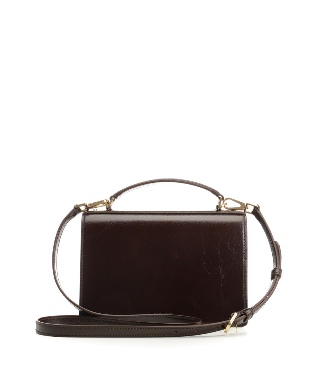 GOLDEN GOOSE DELUXE BRAND Коричневая кожаная сумка с короткими ручками, фото 3