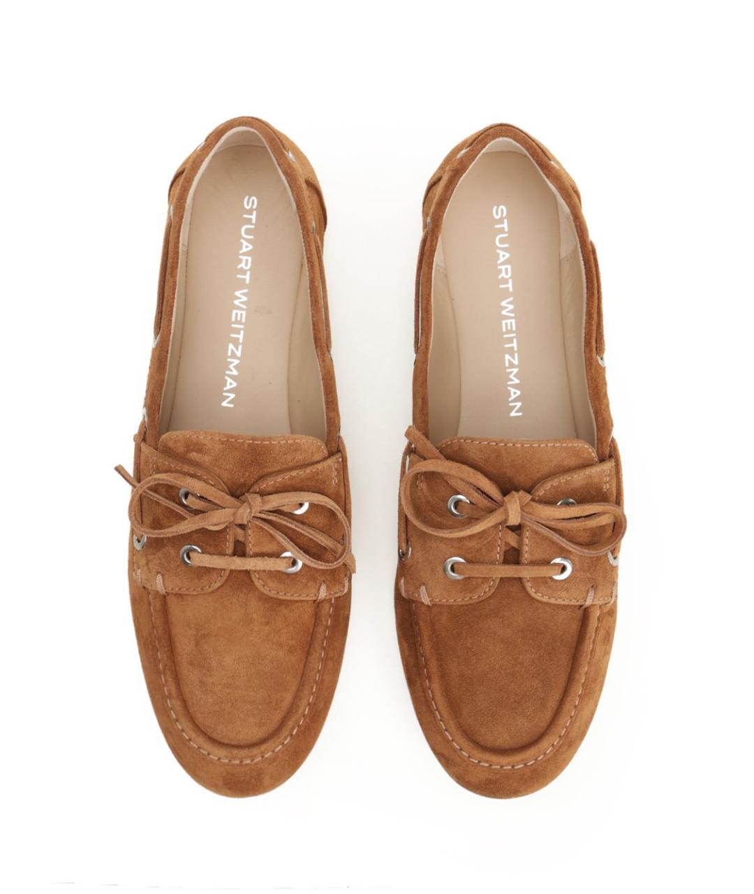 STUART WEITZMAN Коричневые замшевые мокасины, фото 5