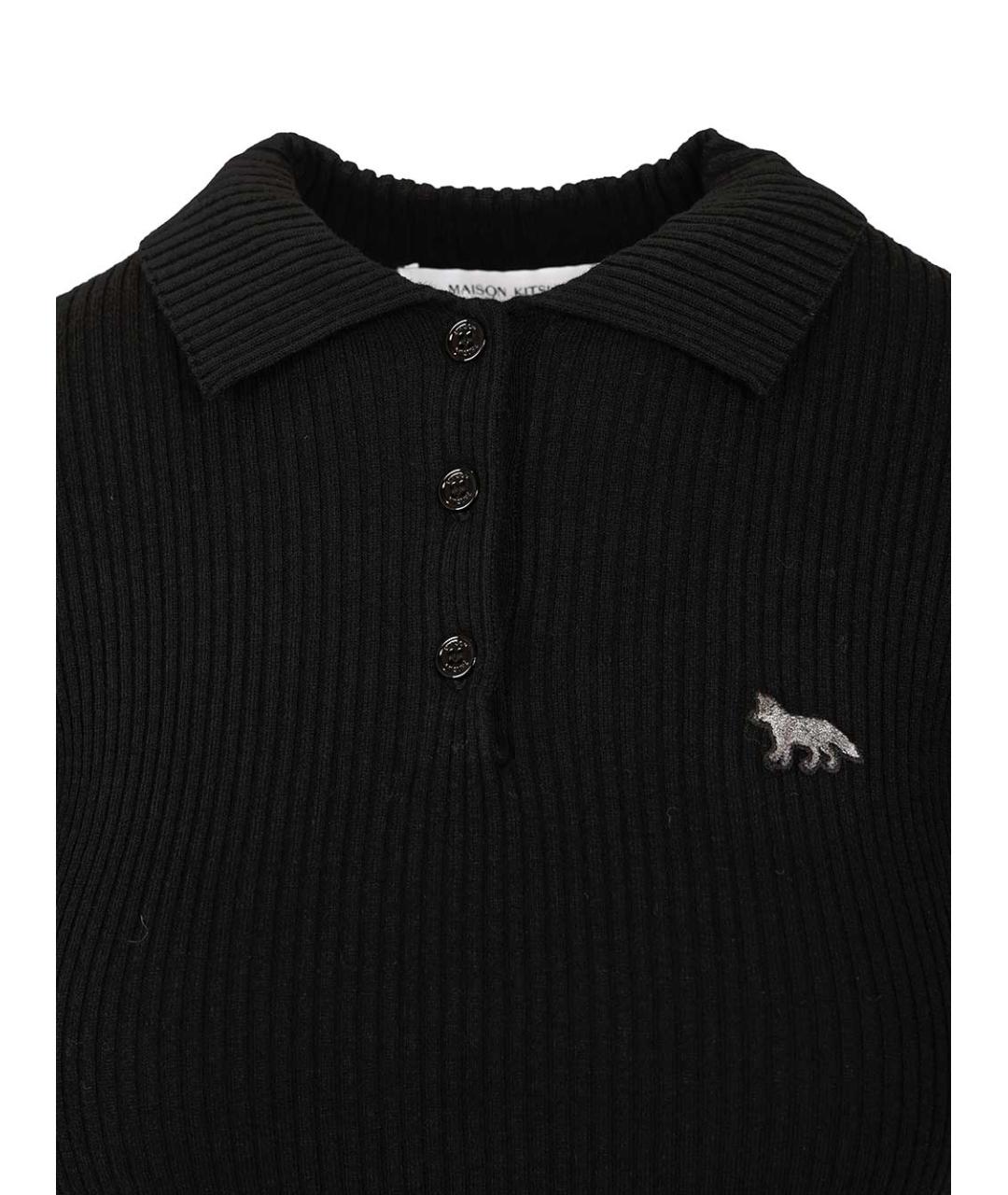 MAISON KITSUNE Черная шерстяная футболка, фото 3