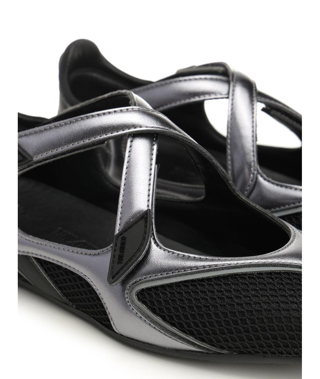 THE ATTICO Черные текстильные балетки, фото 6