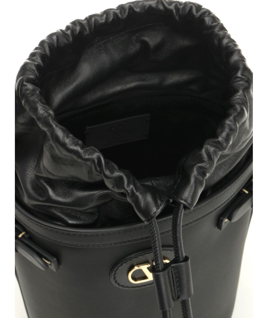 VALENTINO Черная кожаная сумка через плечо, фото 3