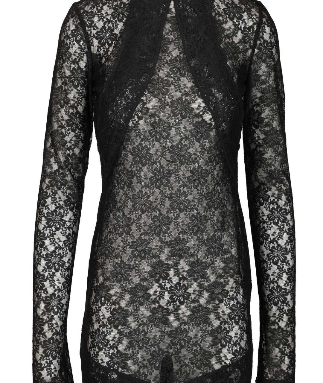 THE ATTICO Черное полиамидовое вечернее платье, фото 4