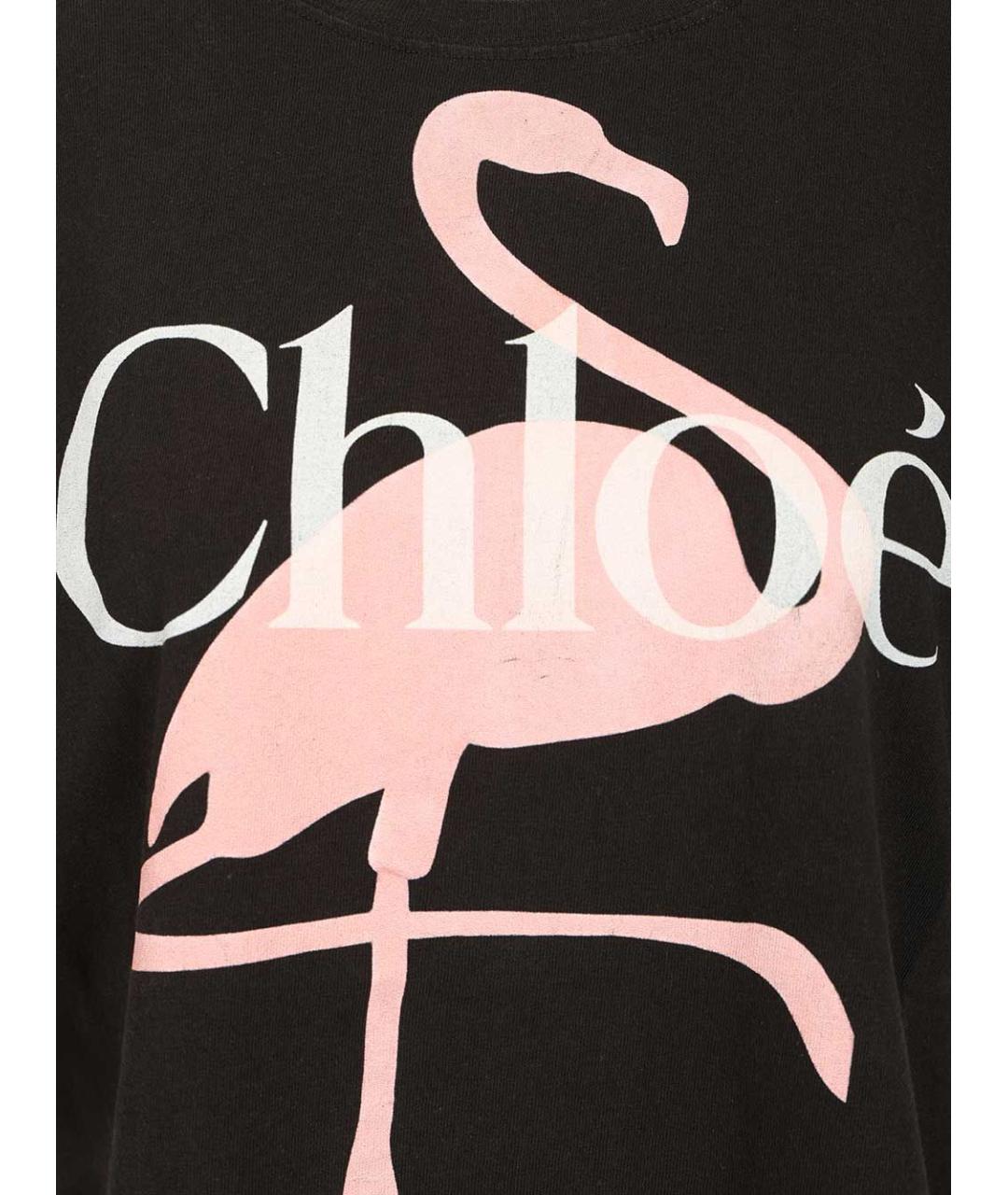 CHLOE Черная хлопковая футболка, фото 3
