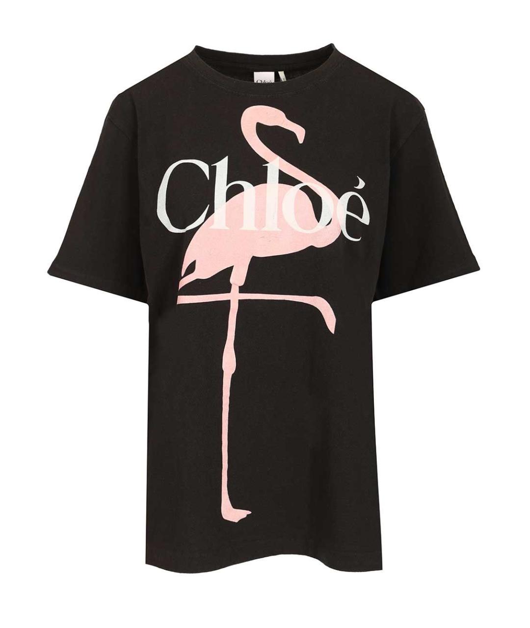 CHLOE Черная хлопковая футболка, фото 1