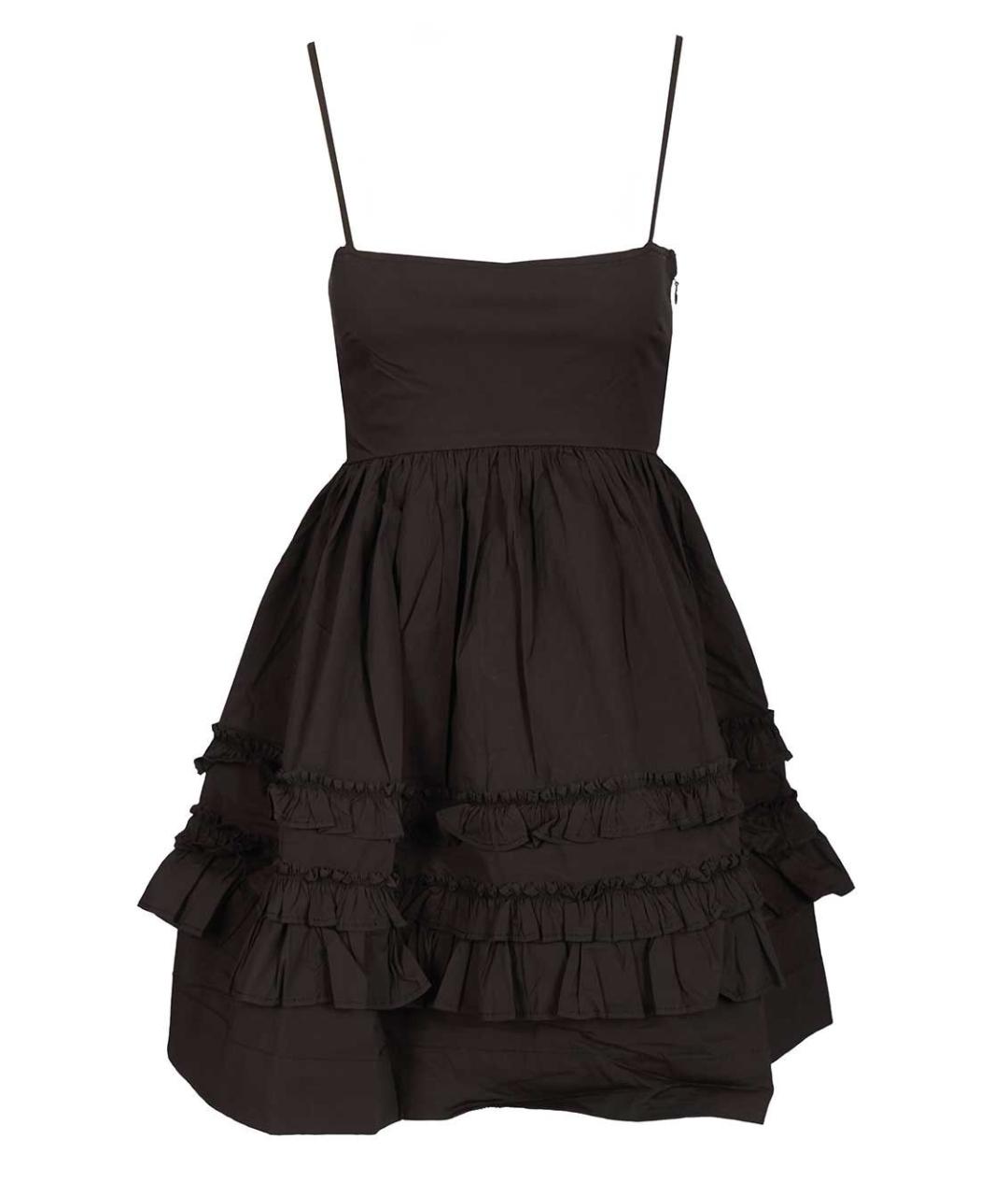 GANNI Черное хлопковое повседневное платье, фото 1