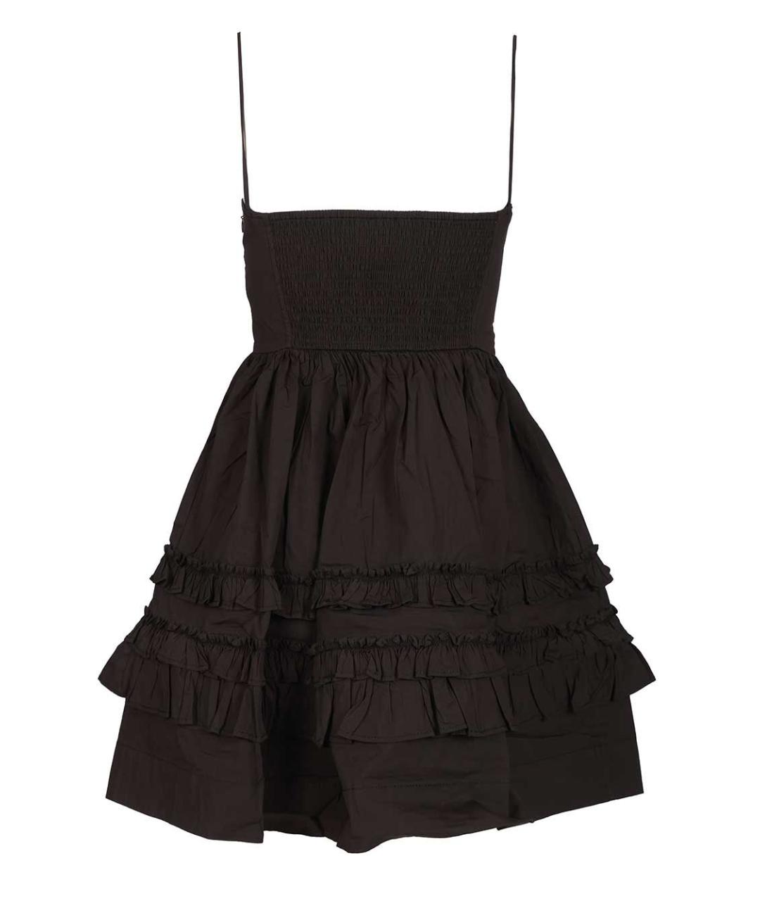 GANNI Черное хлопковое повседневное платье, фото 2