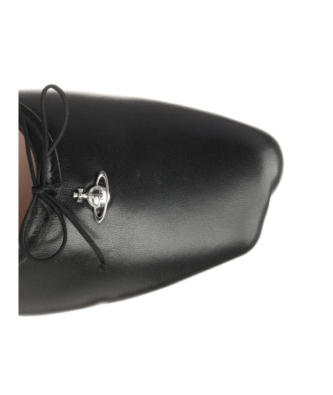 VIVIENNE WESTWOOD Черные кожаные балетки, фото 4