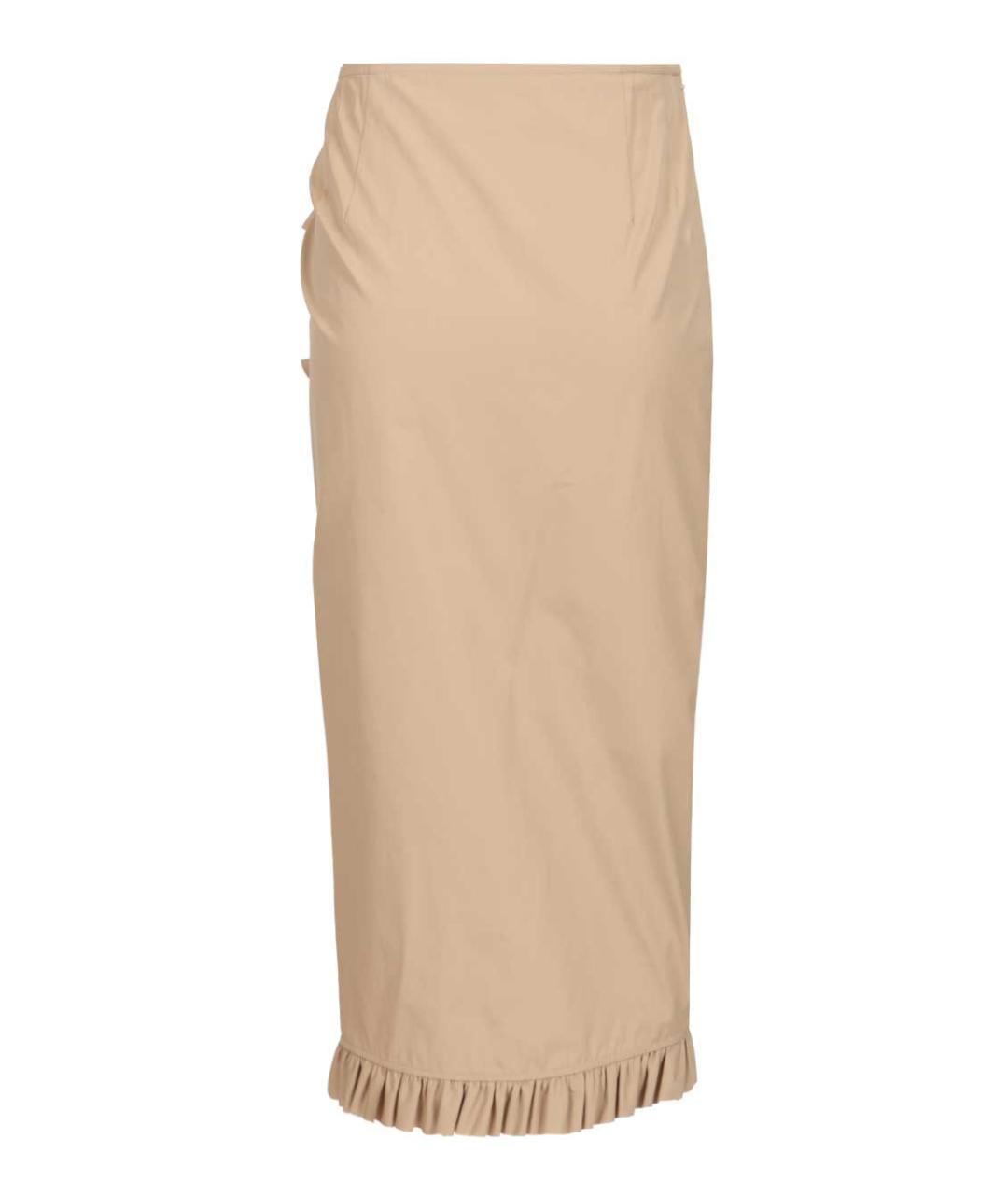 DRIES VAN NOTEN Бежевая хлопковая юбка миди, фото 2