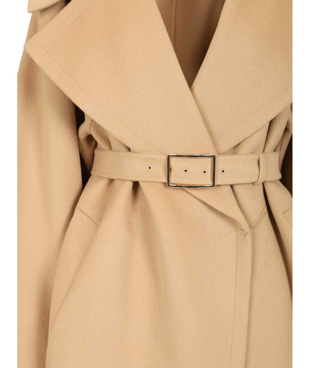 SPORTMAX Бежевое шерстяное пальто, фото 4