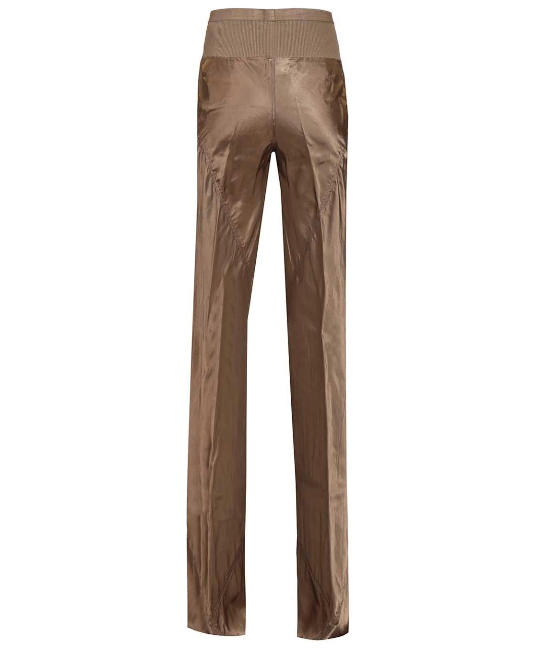 RICK OWENS Коричневые вискозные брюки узкие, фото 2