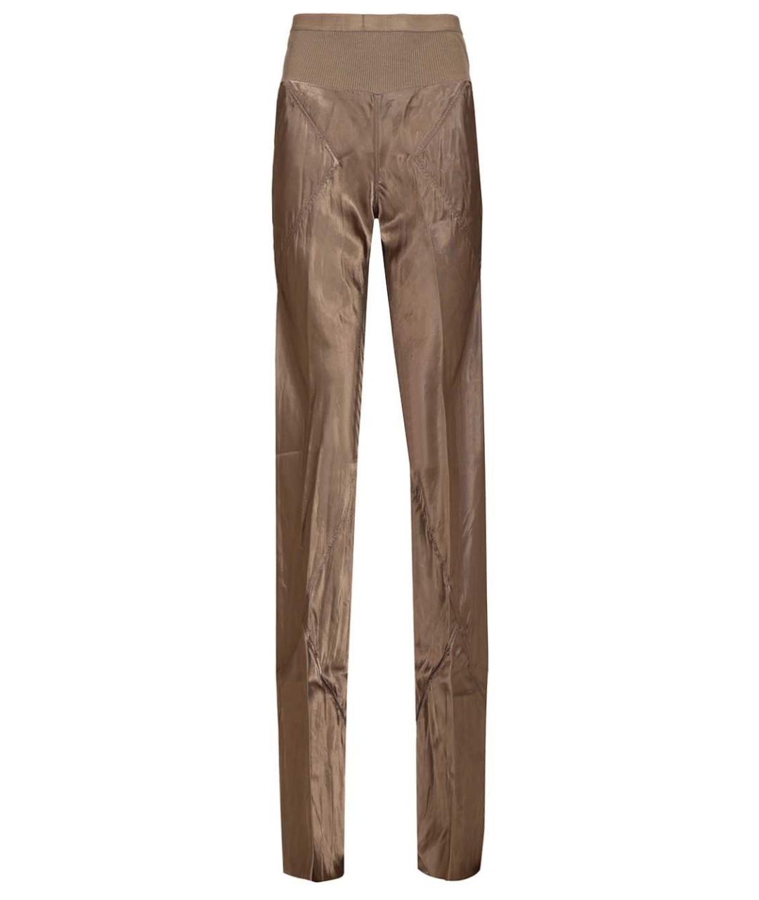 RICK OWENS Коричневые вискозные брюки узкие, фото 1