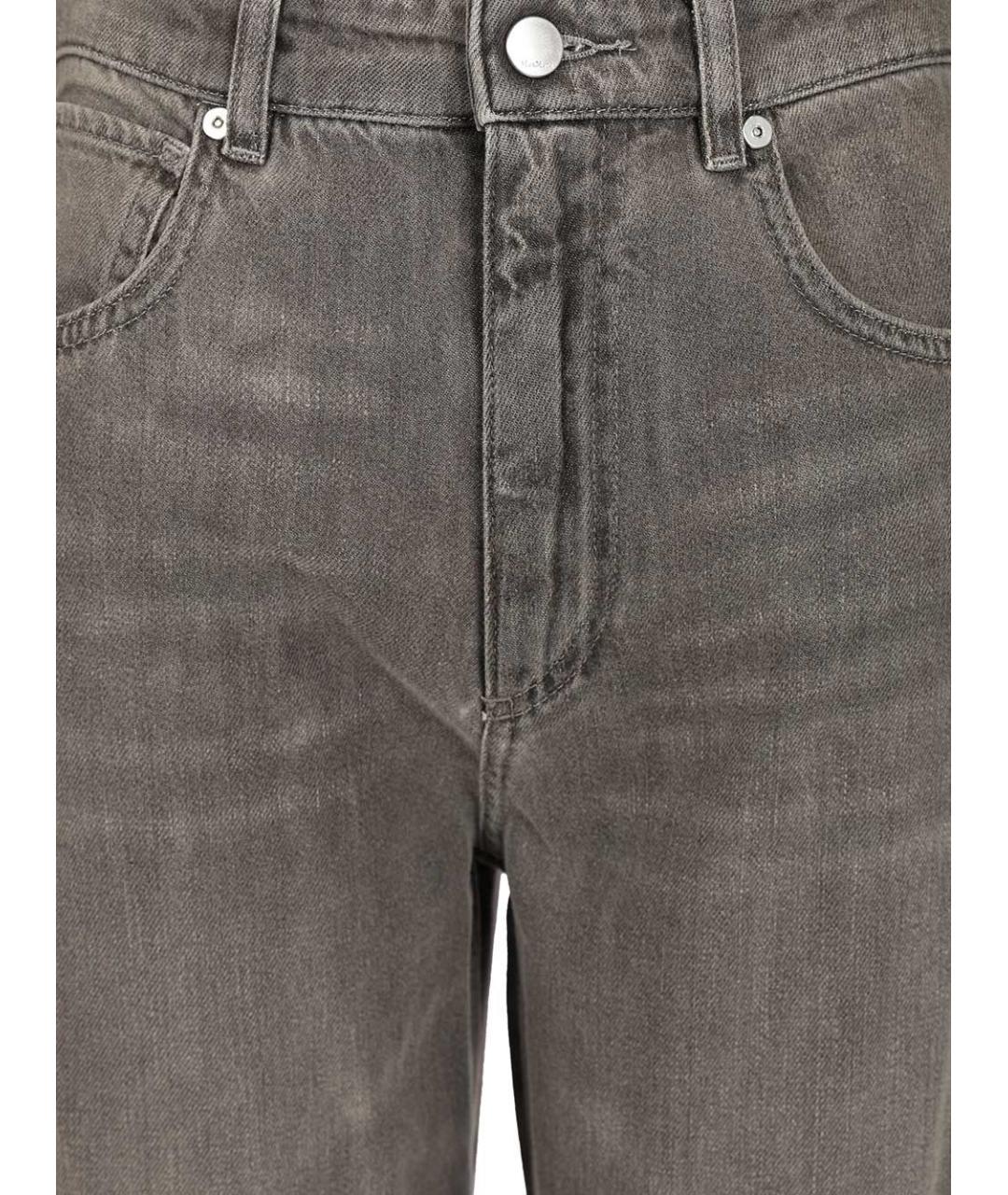 'S MAX MARA Серые хлопковые прямые джинсы, фото 4