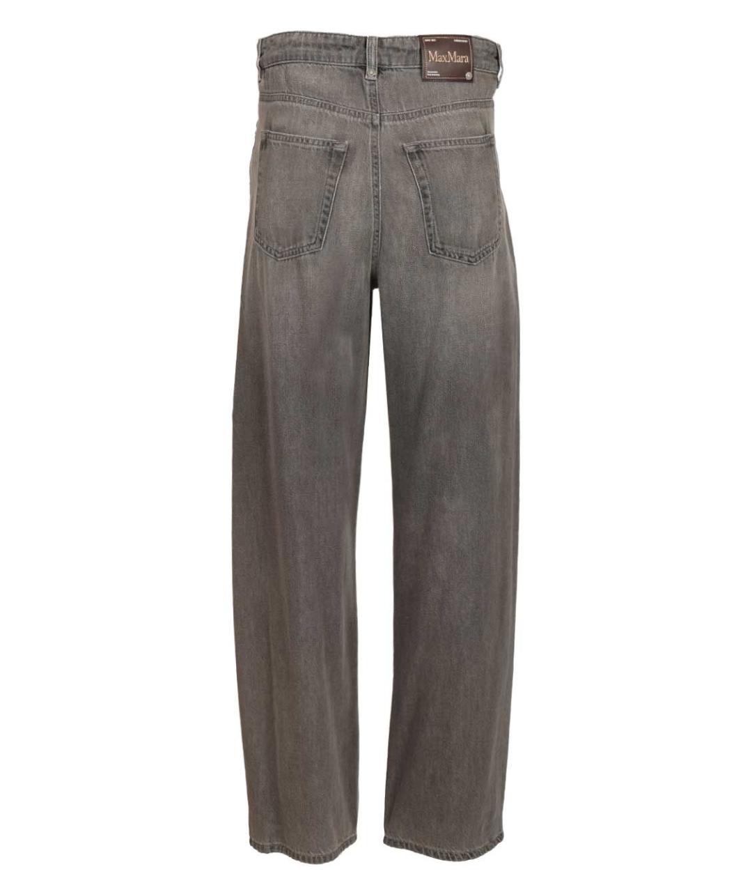 'S MAX MARA Серые хлопковые прямые джинсы, фото 2