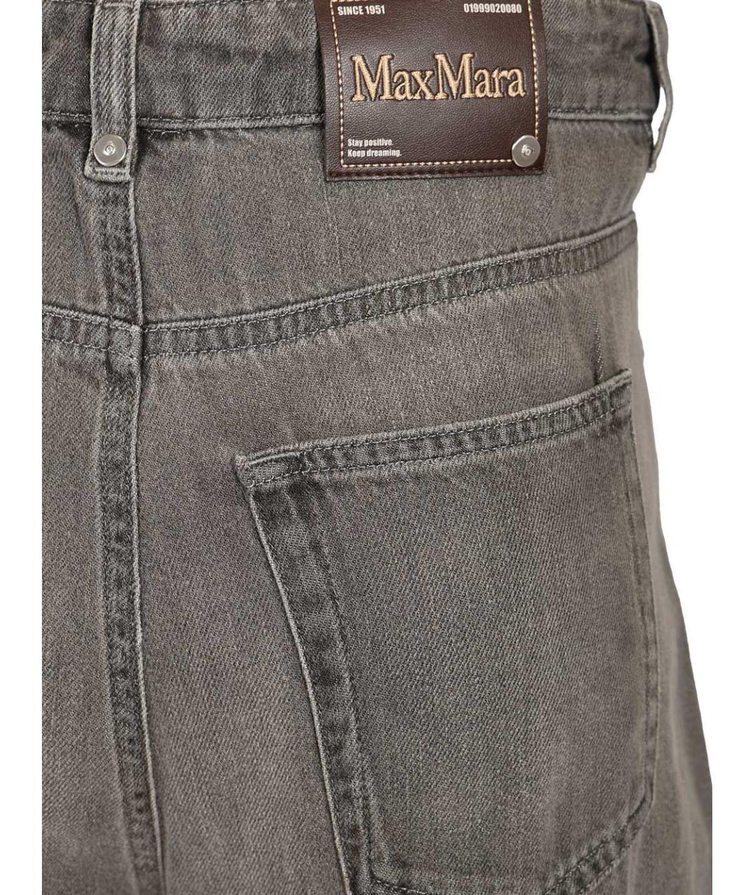 'S MAX MARA Серые хлопковые прямые джинсы, фото 5