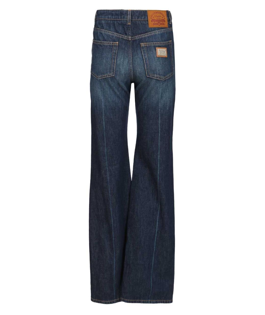 DOLCE&GABBANA Темно-синие хлопковые прямые джинсы, фото 2