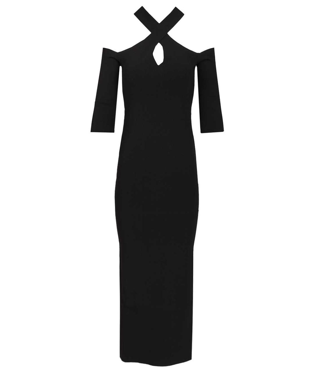 FEDERICA TOSI Черное вискозное платье, фото 1