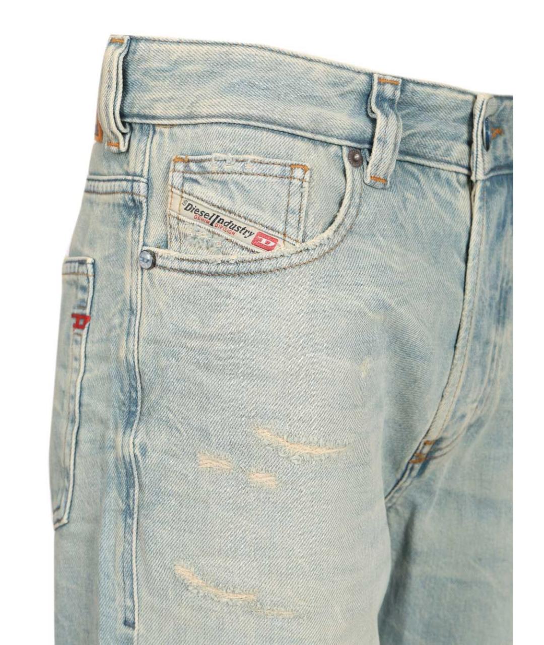 DIESEL Голубые хлопко-лиоцелловые прямые джинсы, фото 5