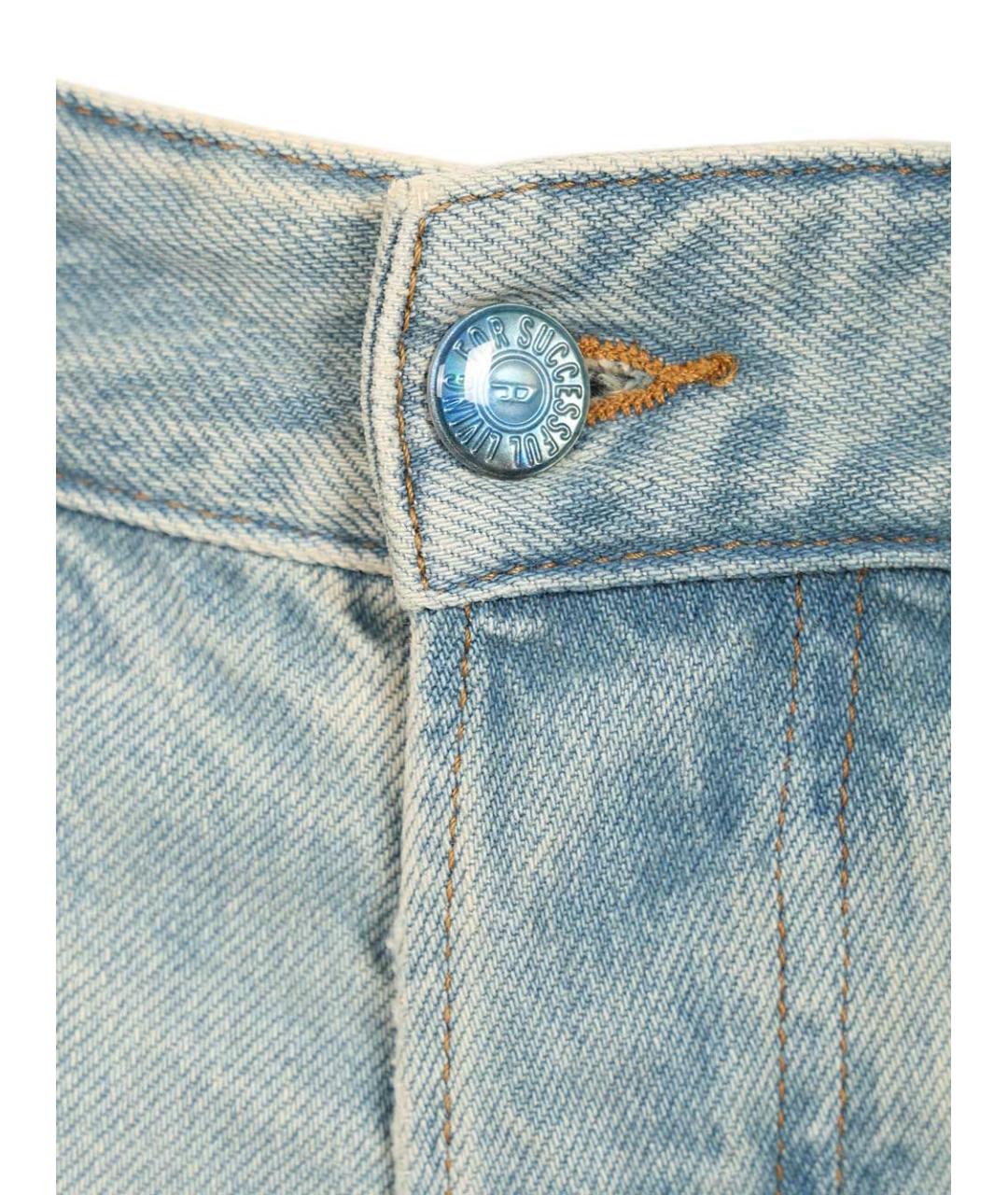 DIESEL Голубые хлопко-лиоцелловые прямые джинсы, фото 4