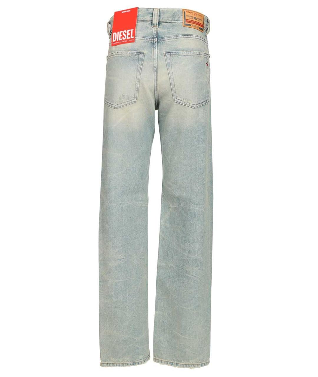DIESEL Голубые хлопко-лиоцелловые прямые джинсы, фото 2