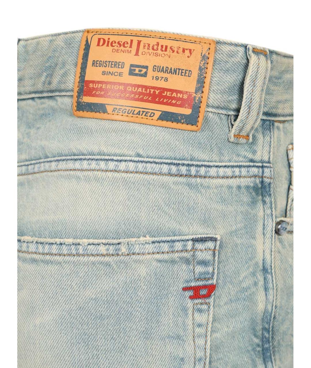 DIESEL Голубые хлопко-лиоцелловые прямые джинсы, фото 6