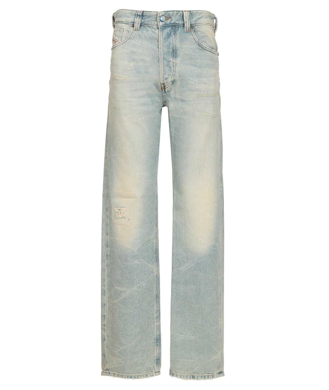 DIESEL Голубые хлопко-лиоцелловые прямые джинсы, фото 1