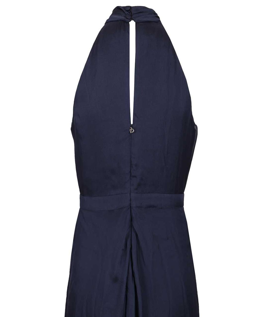 RAQUEL DINIZ Синее шелковое вечернее платье, фото 5