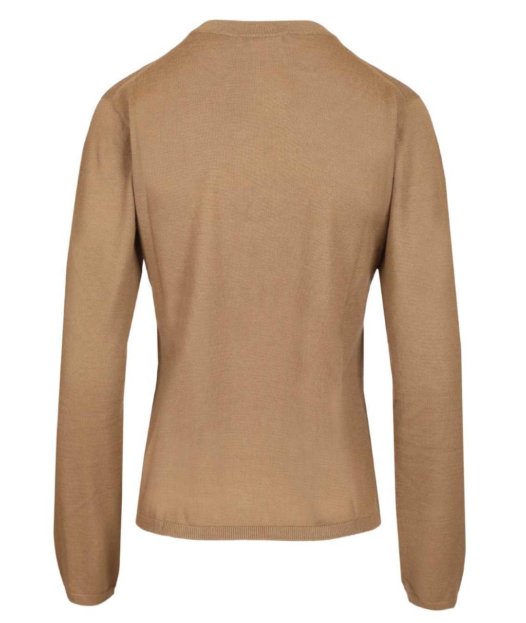 MAX MARA Коричневый кашемировый джемпер / свитер, фото 2