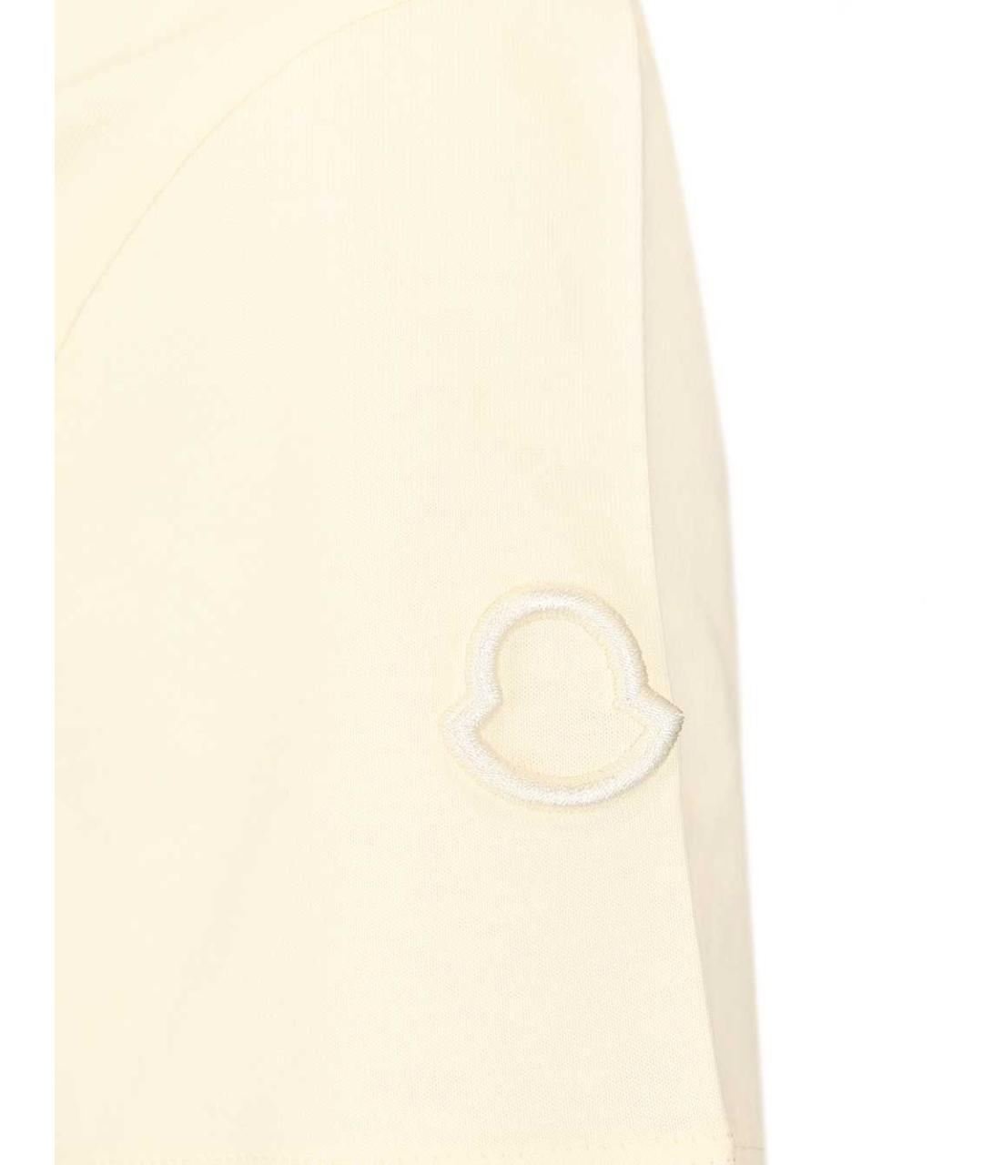 MONCLER Бежевая хлопковая футболка, фото 3